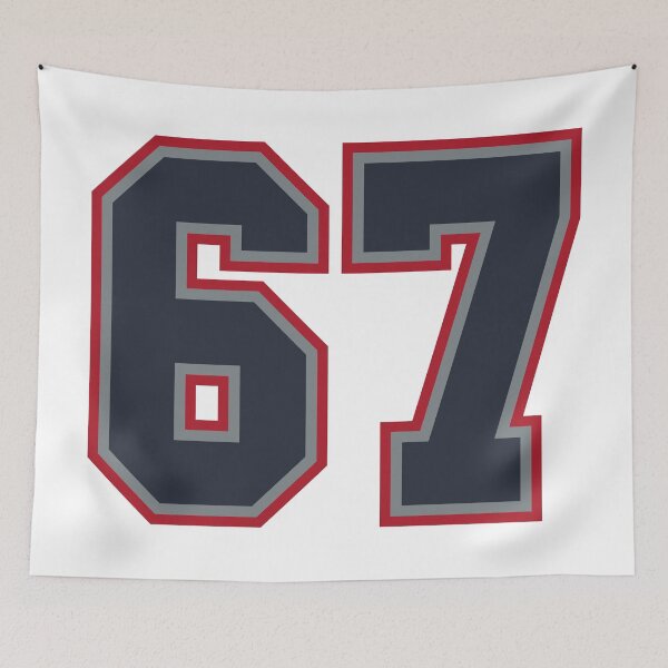 Item preview, 67 Navy Grey Red Sports Number Sixty-Seven designed and sold by HelloFromAja.