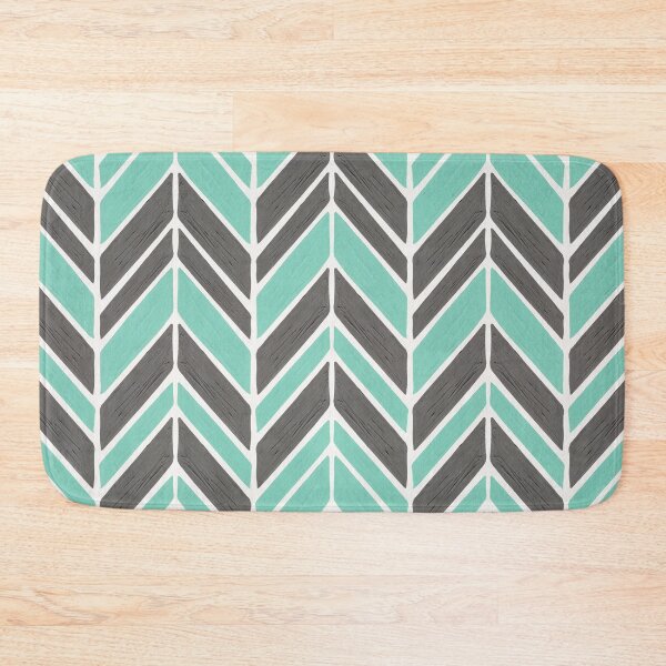 Item preview, Intermittent Herringbone – Mint & Grey designed and sold by Cat Coquillette.