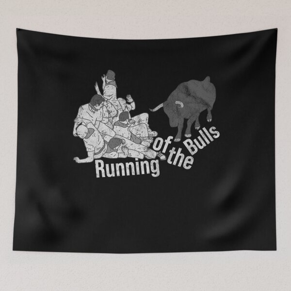 Item preview, Distressed Running of the Bulls Text - B&W - Spain Tradition designed and sold by DeWinnes.