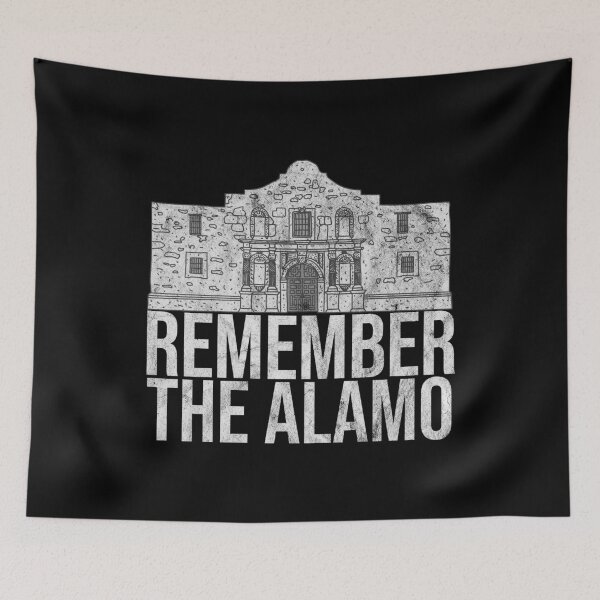 Item preview, Distressed Remember the Alamo Text - B&W SA Mission designed and sold by DeWinnes.
