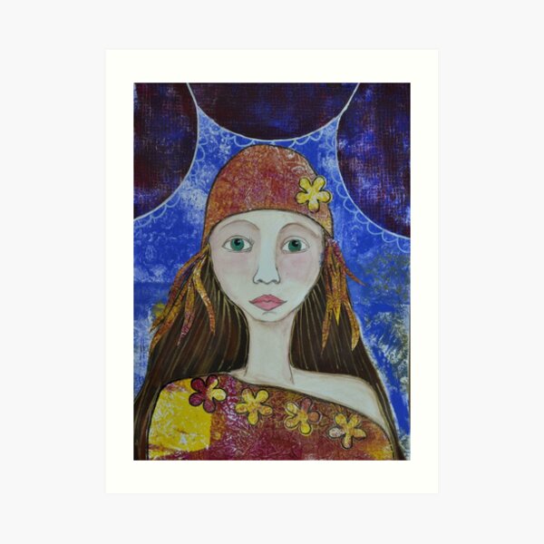Hippy Chick Art Print