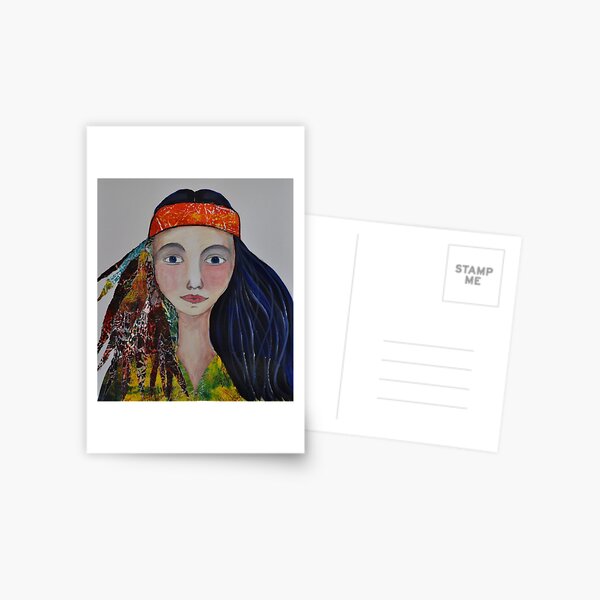 Hippy Girl Postcard