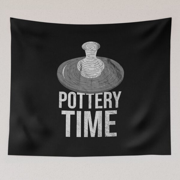 Item preview, Distressed Pottery Class - B&W Pottery Time Text - Clayware designed and sold by DeWinnes.