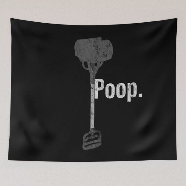 Item preview, Distressed Pooper Scooper - B&W Poop Text - Stool Waste designed and sold by DeWinnes.