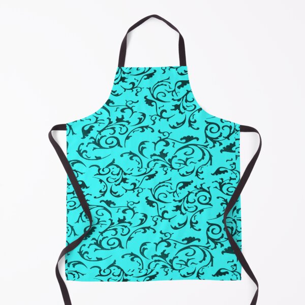 Item preview, ARABIATA 26 bis turquoise blue patterns black Morocco Essaouira flowers leaves design arabesques scrolls decor designed and sold by dragonemma.
