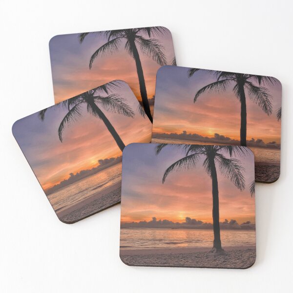 Artikelvorschau, Palm Tree Beach Sonnenuntergang entworfen und verkauft von PlanetPrints.