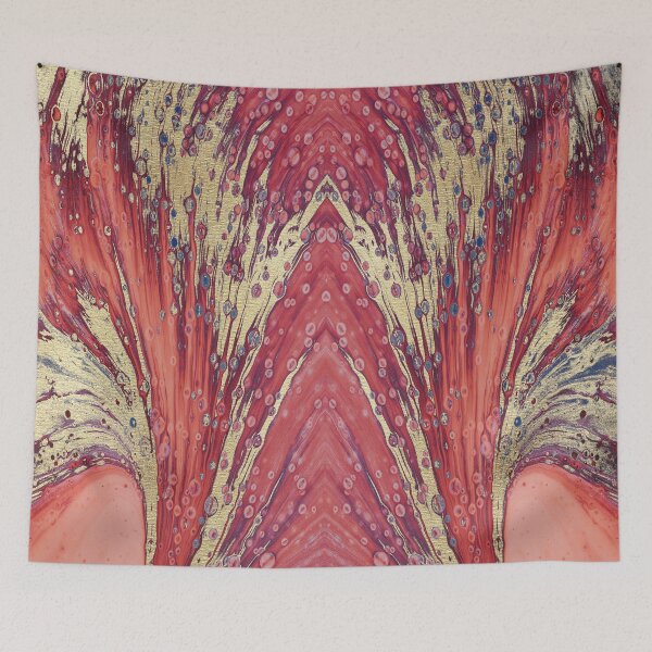Item preview, Symmetrical Ink Art in Garnet and Gold  designed and sold by WisdomInspired.