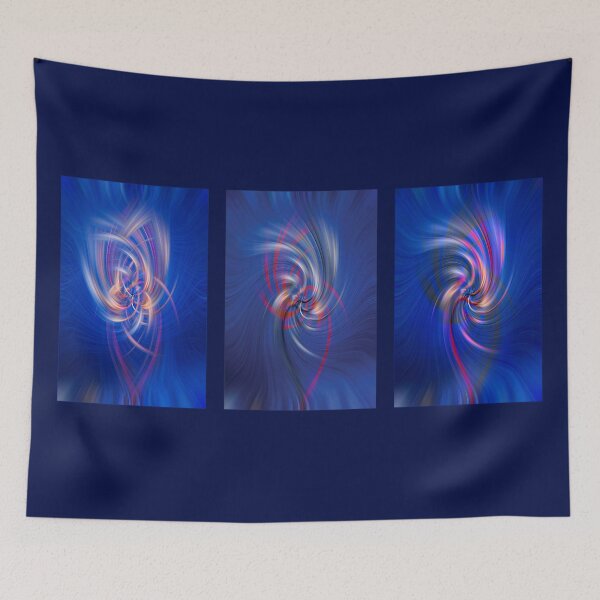 Item preview, Blue Swirl Triptych designed and sold by HazyAppleArt.
