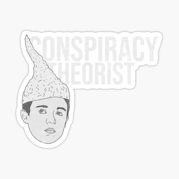 Item preview, Distressed Conspiracy Theorist Text - B&W Tin-Foil Hat Kid designed and sold by DeWinnes.