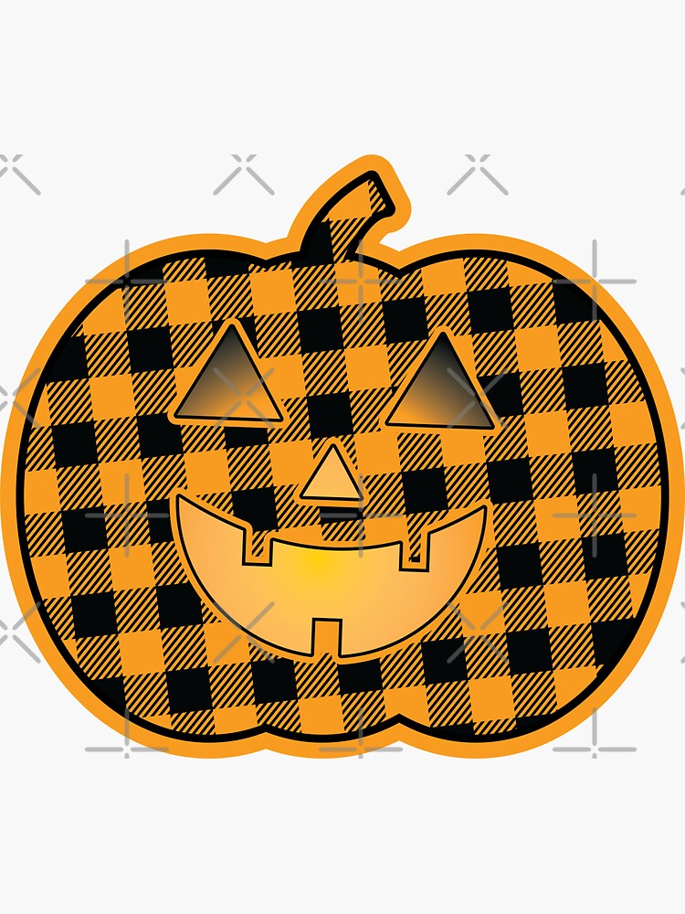 Plaids • Halloween Jack O' Lantern - Orange and Black by brainthought