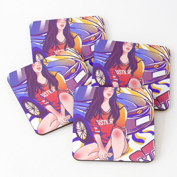 Item preview, Young female model modeling with a luxurious sports car. Wonderful illustration of girl posing.  designed and sold by SSSTUDIOONE.