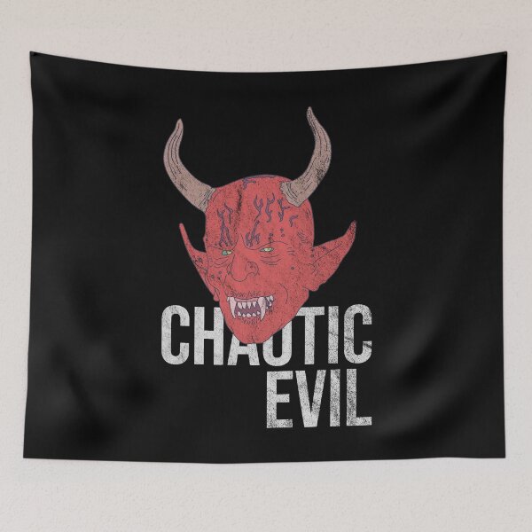 Item preview, Distressed Chaotic Evil - Devil Horns - Roleplaying - Big Text designed and sold by DeWinnes.