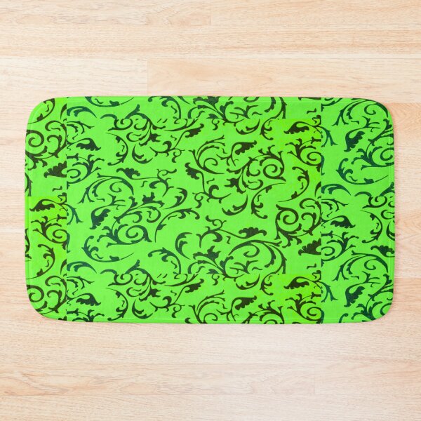Item preview, ARABIATA 27 bis green black motifs Morocco Essaouira flowers leaves design arabesques scrolls decor designed and sold by dragonemma.