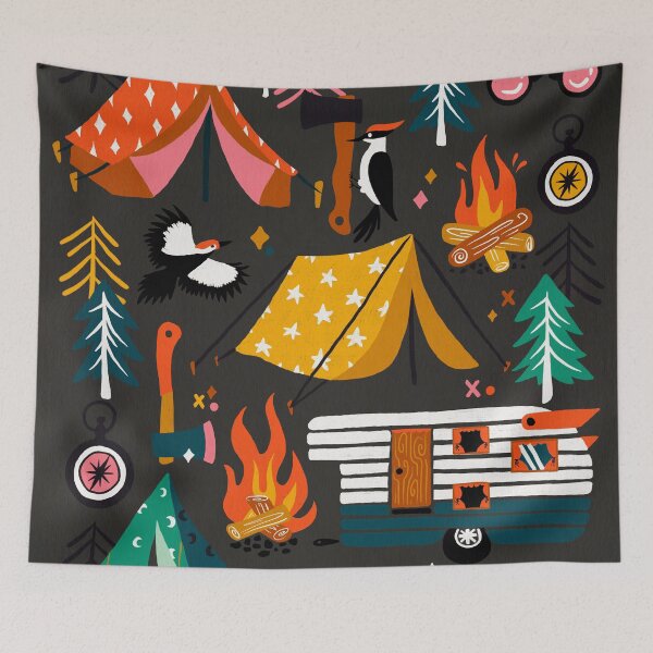 Item preview, Camping Kit – Charcoal designed and sold by Cat Coquillette.
