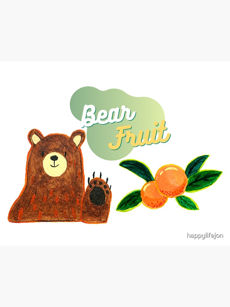 "Bear Fruit, Bear Fruit Idiom, Cute Bear and Oranges" Sticker by