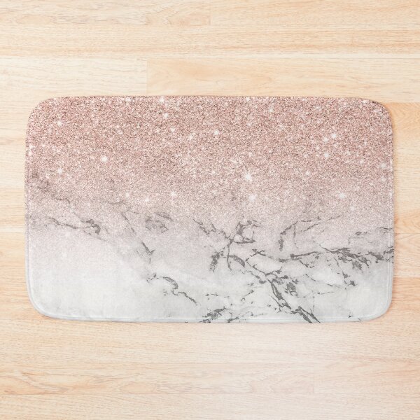 Item preview, Rose gold glitter ombre white marble pattern designed and sold by GirlyTrend.