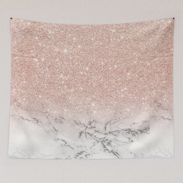 Item preview, Rose gold glitter ombre white marble pattern designed and sold by GirlyTrend.