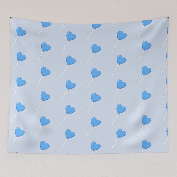 Item preview, Cute blue heart lollipop  designed and sold by ShadowstarArt.