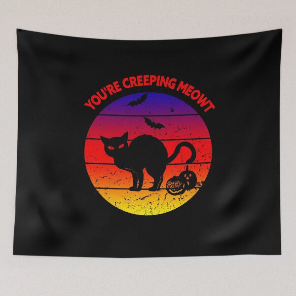 Item preview, Youre Creeping Meowt - Funny  Halloween Cat Retro Sunset  designed and sold by Forevercreative.