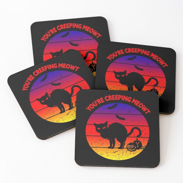 Item preview, Youre Creeping Meowt - Funny  Halloween Cat Retro Sunset  designed and sold by Forevercreative.