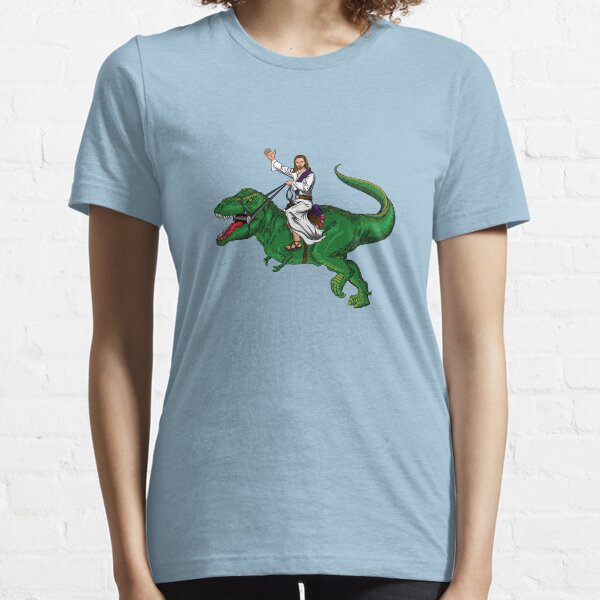 Jesus Riding a Dinosaur Essential T-Shirt