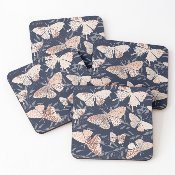 Item preview, Butterfly, Floral Prints, Navy Blue, Terracotta and Blush designed and sold by meggydesigns.