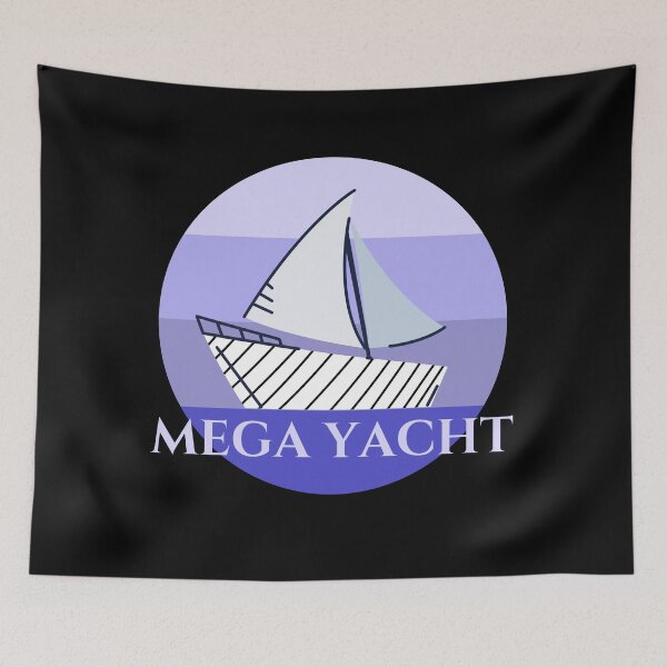 Item preview, Purple Gradient Shadows Mega Yacht White, Blue and Yellow Luxury Luxurious Life Billionaire Gift  designed and sold by conceptDVS.