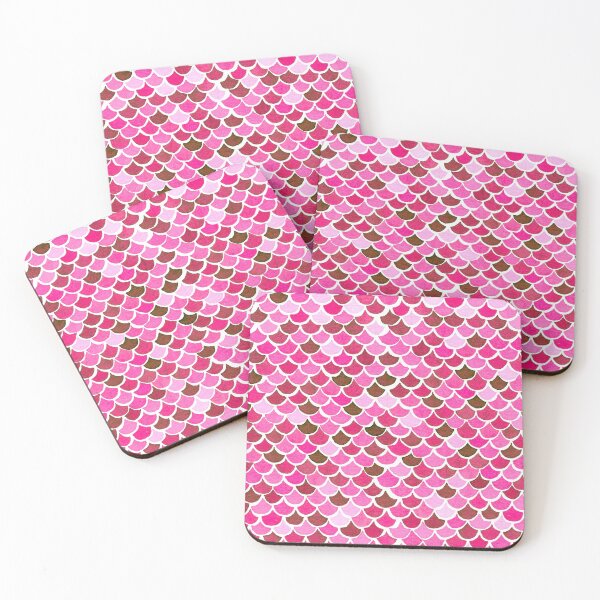 Item preview, Watercolor Mermaid Scales - Neon Pink designed and sold by monitdesign.
