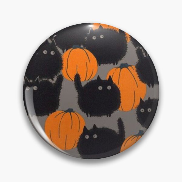 Item preview, cats and pumpkin halloween pattern designed and sold by idkbrb.