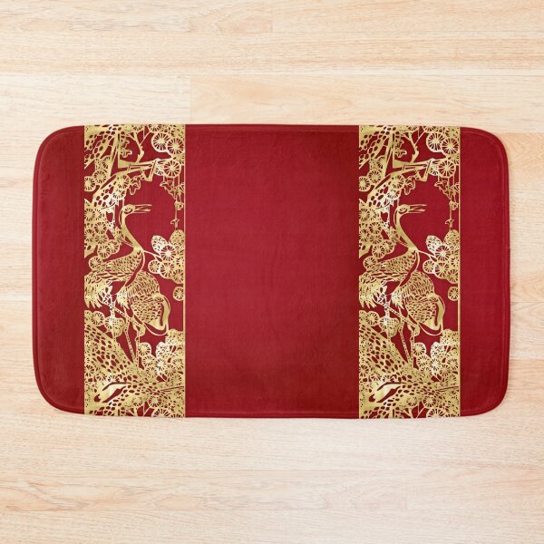 Item preview, Gold Asian Crane Filigree Motif on Red designed and sold by AlteredAtelier.
