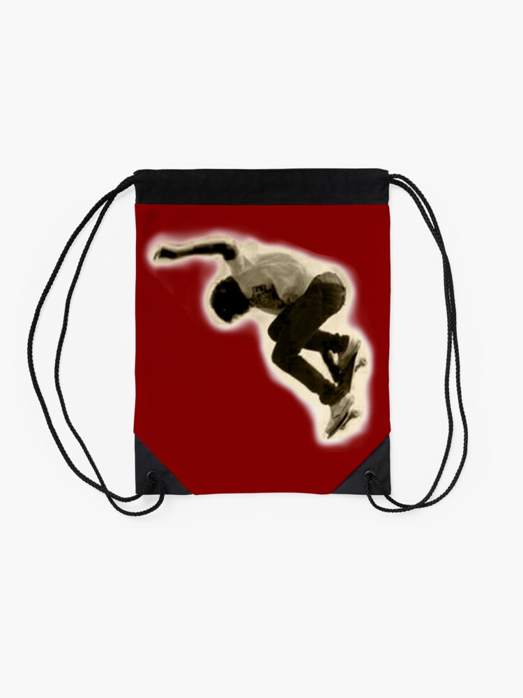 Alternate view of SKATEBOARDER. Skateboard, Skateboarding, sidewalk surfing, Jumper. Drawstring Bag