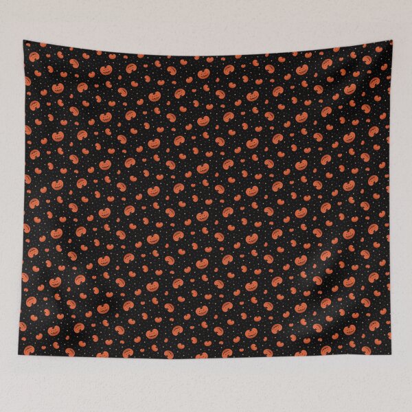 Item preview, Happy Halloween Pumpkin Black Pattern designed and sold by Magdalena Blaschke-Michalczyk.