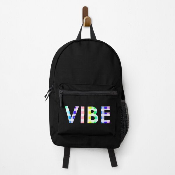 Item preview, 'Vibe' Phrase in Rainbow Buffalo Plaid designed and sold by Bumblefuzzies.
