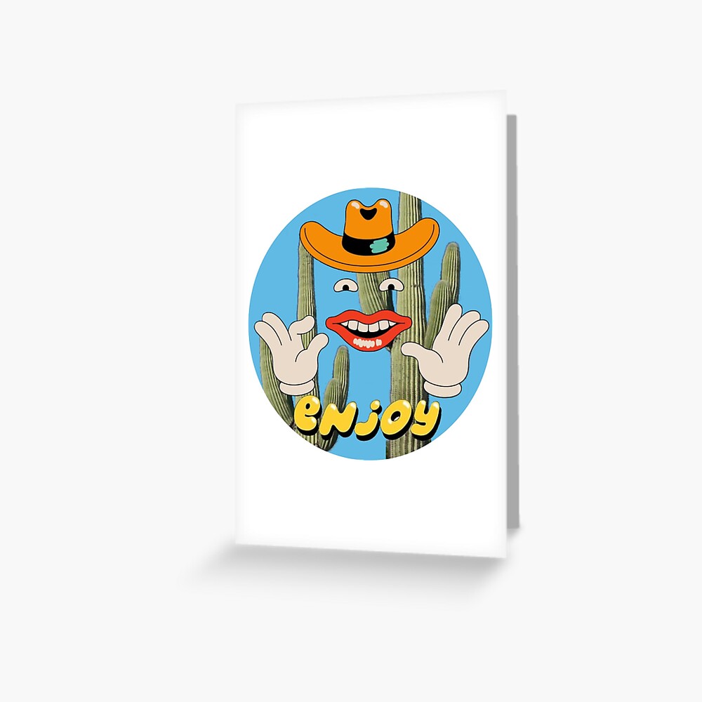 "Enjoy! small car big wheels logo" Greeting Card for Sale by chaoscat
