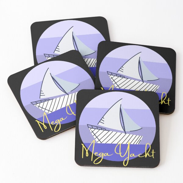 Item preview, Purple Gradient Shadows Sail and Mega Yacht White, Blue and Yellow Luxury Luxurious Life Billionaire Gift  designed and sold by conceptDVS.