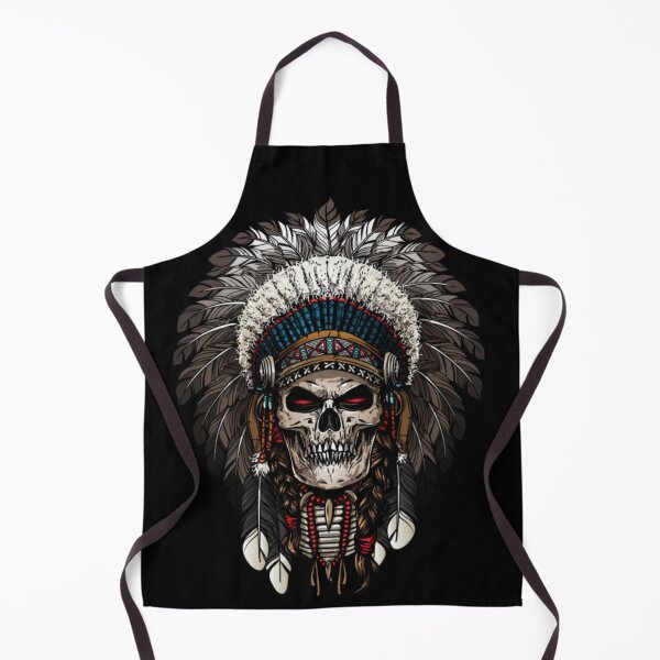 Item preview, Indian Warrior Skull designed and sold by DopeTops.