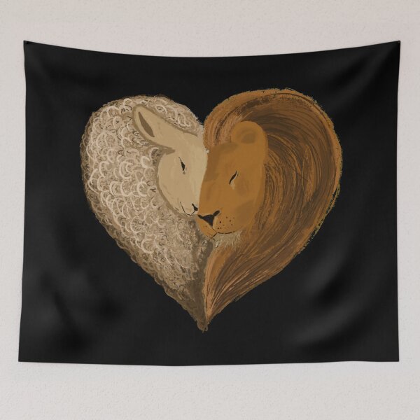 Item preview, Lion and Lamb Love Heart Design designed and sold by ravenmandyshop.
