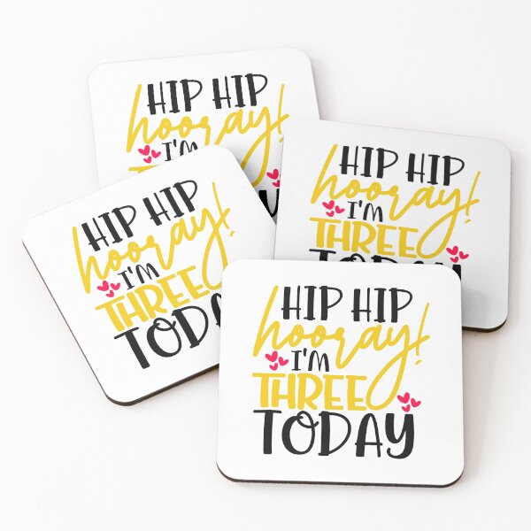 Item preview, Hip hip hooray I’m three today designed and sold by purpleblobart.