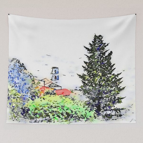 Item preview, Laureana Cilento: church between trees designed and sold by Giuseppe Cocco.