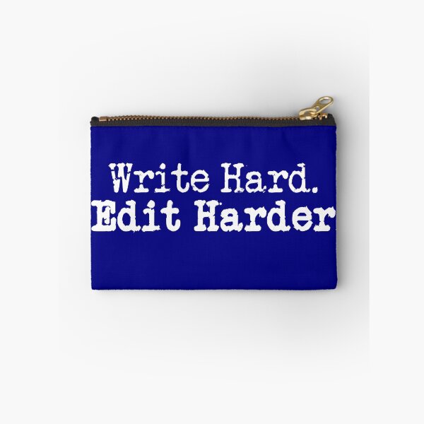 Item preview, Write Hard. Edit Harder. White on Navy designed and sold by TeaRoseWriter.
