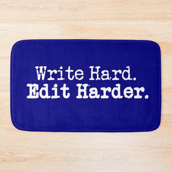 Item preview, Write Hard. Edit Harder. White on Navy designed and sold by TeaRoseWriter.