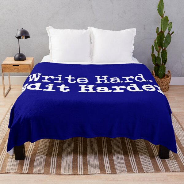 Item preview, Write Hard. Edit Harder. White on Navy designed and sold by TeaRoseWriter.