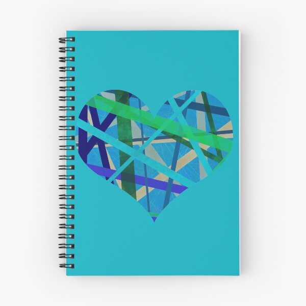 Item preview, Shade of Blue Lines Pattern Heart Shape designed and sold by AMSonArt.
