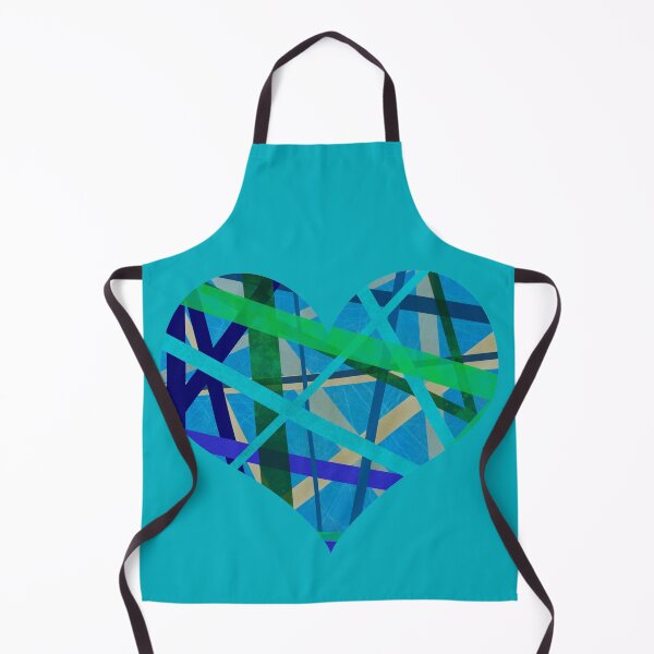 Item preview, Shade of Blue Lines Pattern Heart Shape designed and sold by AMSonArt.