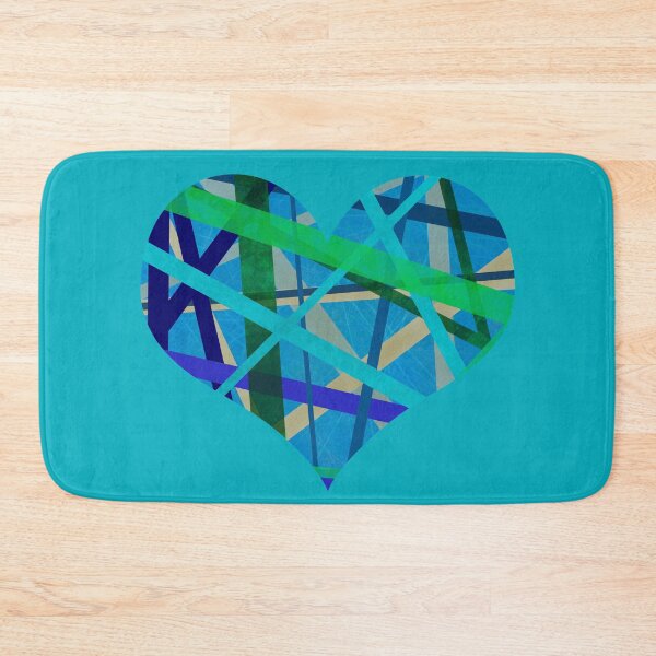 Item preview, Shade of Blue Lines Pattern Heart Shape designed and sold by AMSonArt.