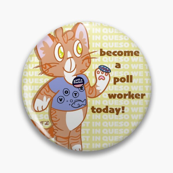 Item preview, Poll Worker Queso the Cat Stamp designed and sold by pikascribbles.