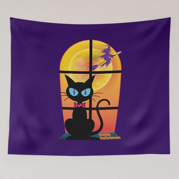 Item preview, The Happy Halloween Black Cat designed and sold by Warrior Veteran Clothing.