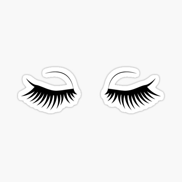 cute black lashes girly trend aesthetic sticker for sale by kambamdesigns redbubble