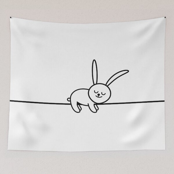Item preview, sleeping bunny-line art designed and sold by spontania.