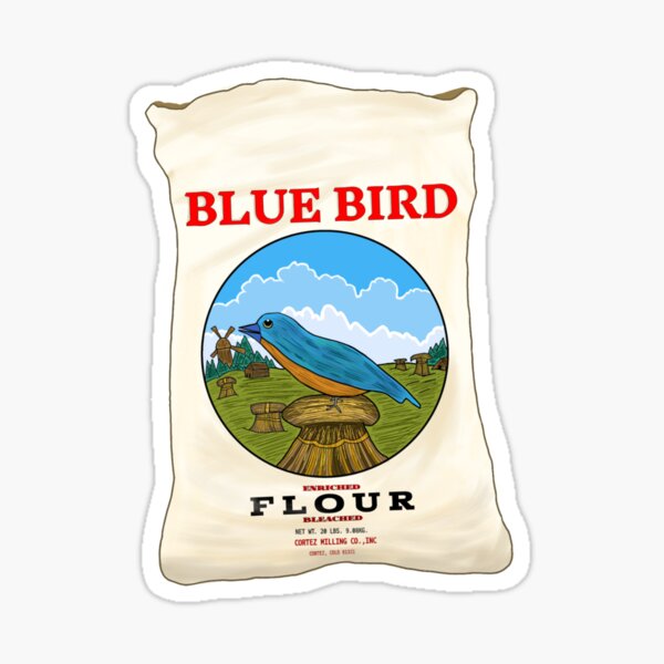 Blue Bird Flour Sticker